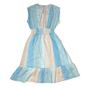 Rails Ashlyn Sunset Gradient Ruffle Midi Dress Linen Blend Women’s Size Large